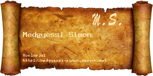 Medgyessi Simon névjegykártya